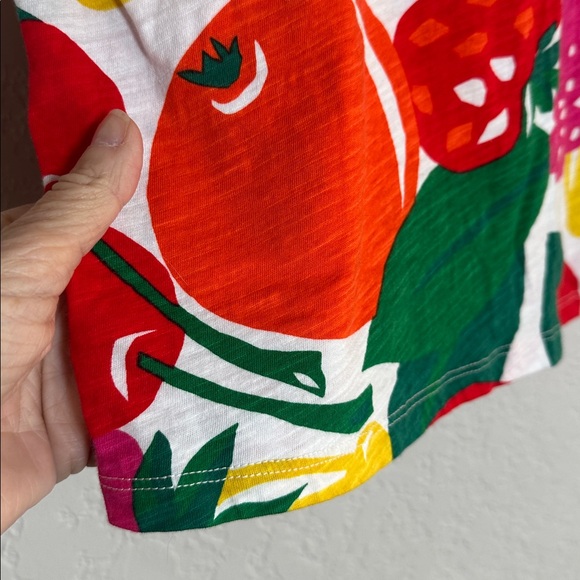 Boden Fruit Slub Tee Lemon Orange Print Strawberry Bright Colorful Summer Top - Picture 4 of 8